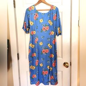 Lindy bop Tasha busy bee midi dress size 10 blue bee print pinup retro 50s party